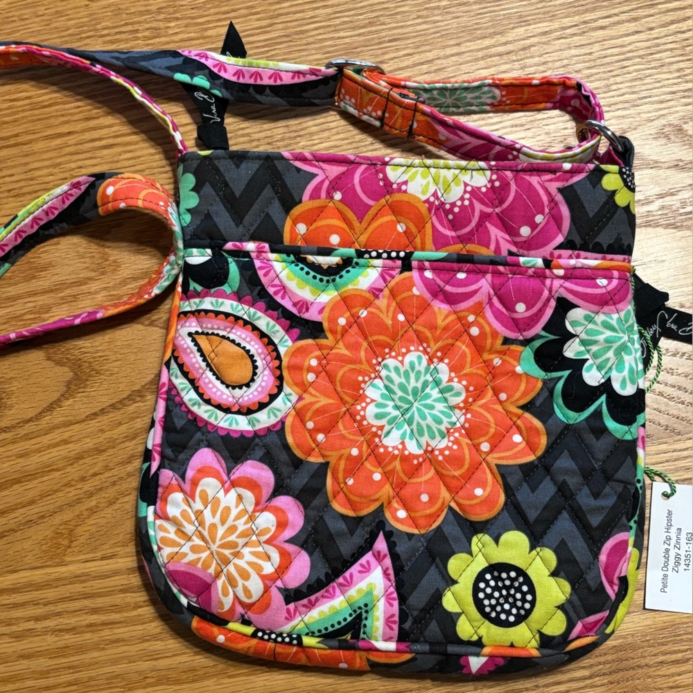 VERA BRADLEY Purse Cross Body Hipster Petite Double Zip Bag Ziggy Zinni - Picture 2 of 6